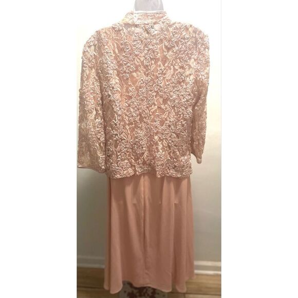 Jessica Howard 3/4 Sleeve Scoop Neck Soutache Mesh 2-Piece  Dress Blush SZ14 NEW - Picture 10 of 13